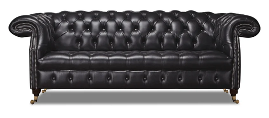 Neligh Leather 3 Seater Chesterfield Sofa