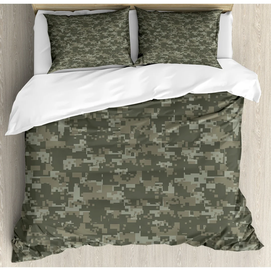 McFall Army Green Microfibre 350 TC Duvet Cover Set
