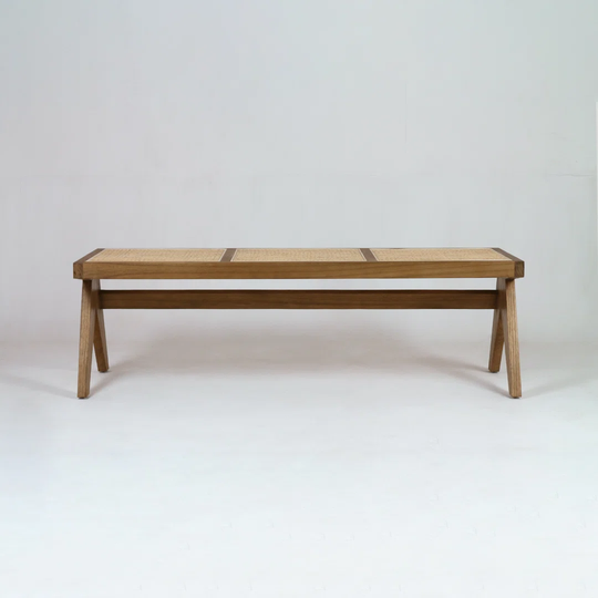 Wood And Wicker Bench