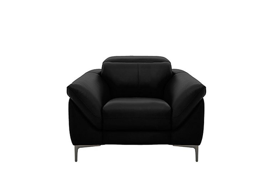 Galaxy Armchair with Manual Headrests - Black- World of Leather