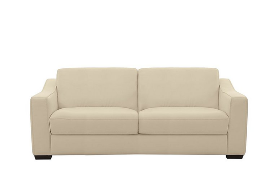 Optimus 3 Seater Leather Sofa - Beige- World of Leather