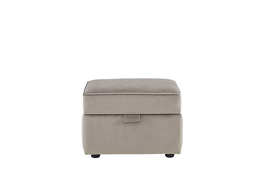 Celestia Fabric Storage Footstool - Grey