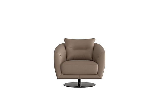 Nicoletti - Mimmo Leather Swivel Chair - Brown