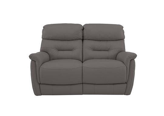 Chicago 2 Seater Leather Battery Recliner Sofa - Grey- World of Leather