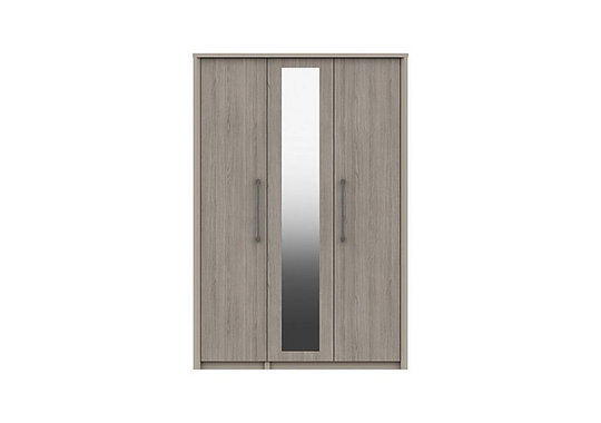 London Bedrooms - Paddington 3 Door Wardrobe with Mirror - Grey