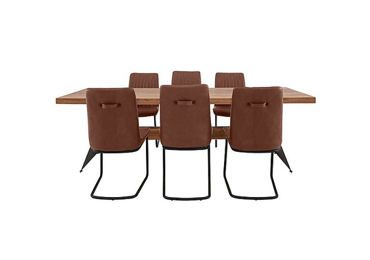 Bodahl - Thanos Dining Table and 6 Cognac Chairs Dining Set - 240-cm
