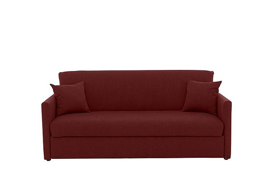 Versatile 3 Seater Fabric Sofa Bed with Slim Arms - Red