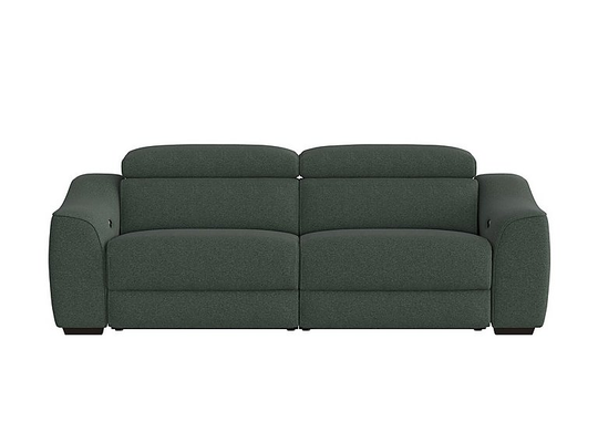 Elixir 3 Seater Fabric Manual Recliner Sofa - Green