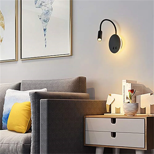 LED Bedside Lamp Bedroom Light Rotatable Reading Lights For Books In Bed Bedside Wall Lights Bed Reading Lamp Bedroom Hotels Living Room Stairs(3W+8W)