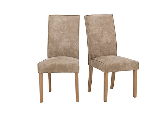 Furnitureland - California Pair of Faux Suede Dining Chairs