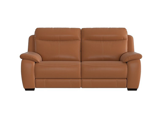 Starlight Express 3 Seater Leather Manual Recliner Sofa - Brown- World of Leather