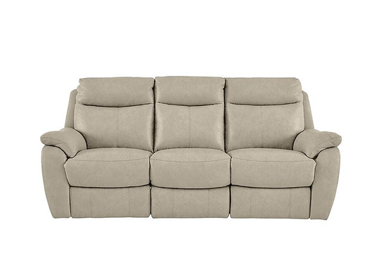 Snug 3 Seater Fabric Power Recliner Sofa - Cream