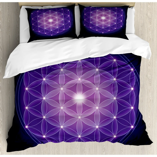 Garber Dark Blue/Purple Microfiber 350 TC Modern & Contemporary Duvet Cover Set