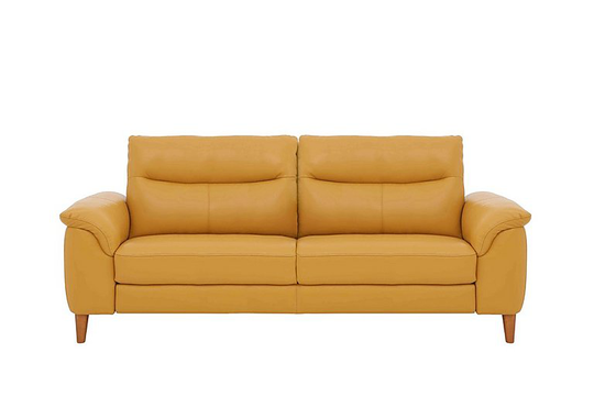 Morgan 3 Seater Leather Sofa - Yellow