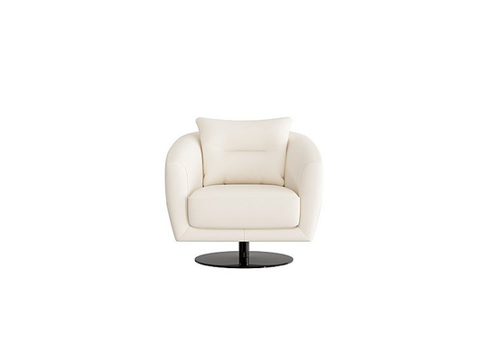 Nicoletti - Mimmo Leather Swivel Chair - White