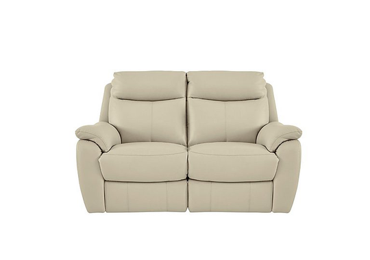 Snug 2 Seater Leather Power Recliner Sofa - Beige- World of Leather