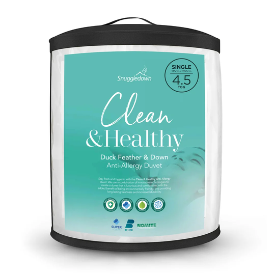 Snuggledown Clean & Healthy Duck Feather & Down 4.5 Tog Summer Duvet