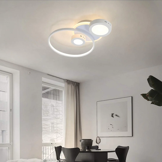 Ivy Bronx Ceiling Lamp LED Dimmable Ceiling Light With Remote Control 50W White Living Room Lamp Metal And Acrylic 62.7 * 40 * 9.5CM In Ring Optics Mi