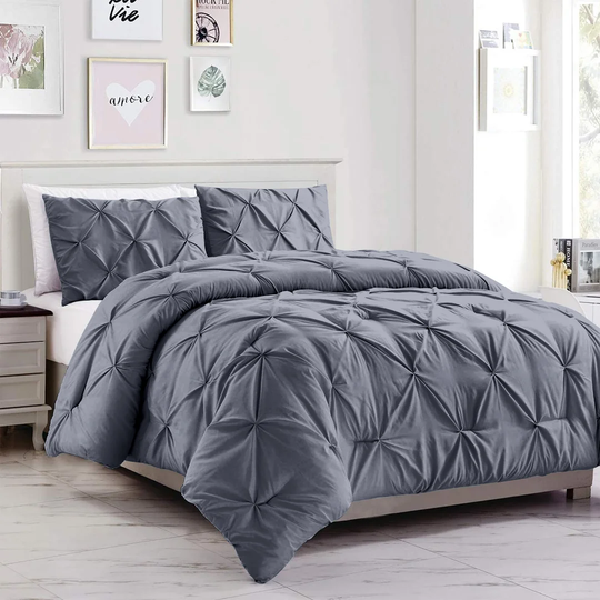 Grey Microfibre 250 TC Duvet Cover Set