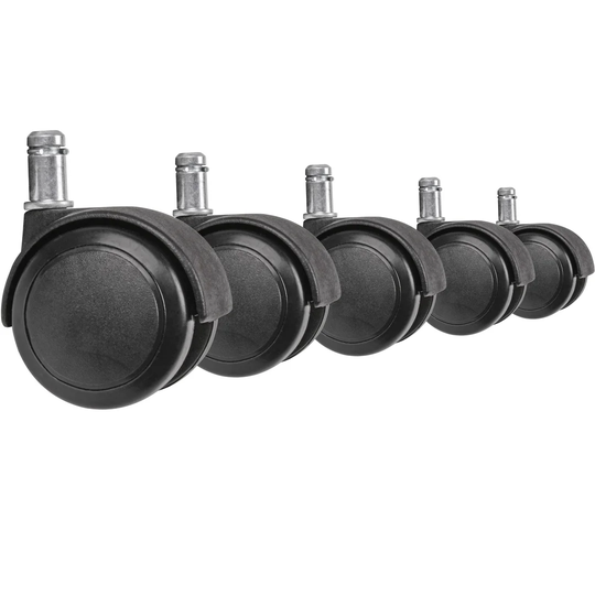 Symple Stuff 5er Set Hartbodenrollen Mit 11 Mm Stift / Durchmesser 50 Mm | Black Premium Office Chair Castors | Swivel Chair Castors For Hard Floors