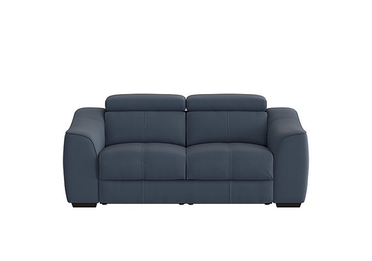 Elixir 2 Seater Leather Sofa - Blue- World of Leather