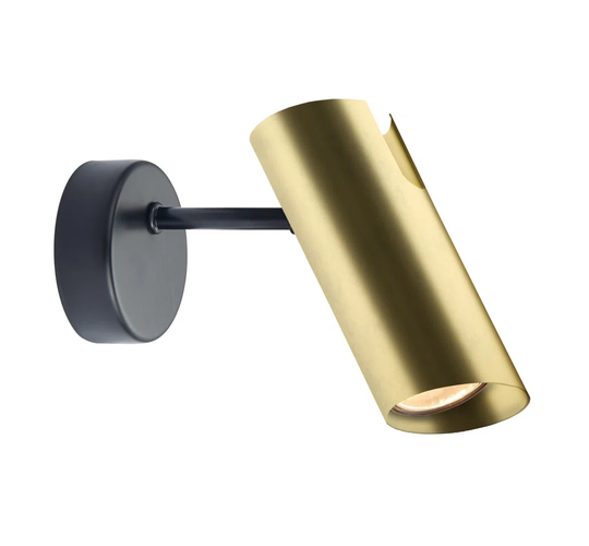 Asmus 1 - Light Black/Gold Wall Spotlight