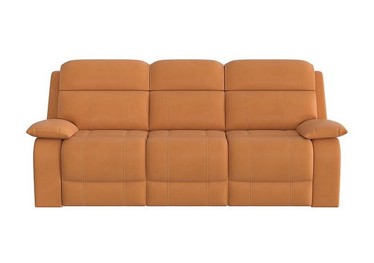 Moreno 3 Seater Leather Manual Recliner Sofa - Yellow- World of Leather
