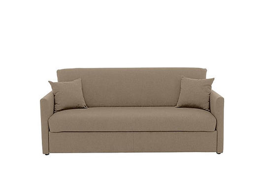 Versatile 3 Seater Fabric Sofa Bed with Slim Arms - Beige