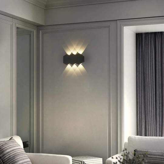 Ivy Bronx LED Wall Light Indoor Modern Up Down Wall Lamp Black Aluminum Warm White 3000K Corridor Lamp 7W Wall Light Staircase Living Room Bedroom Hal