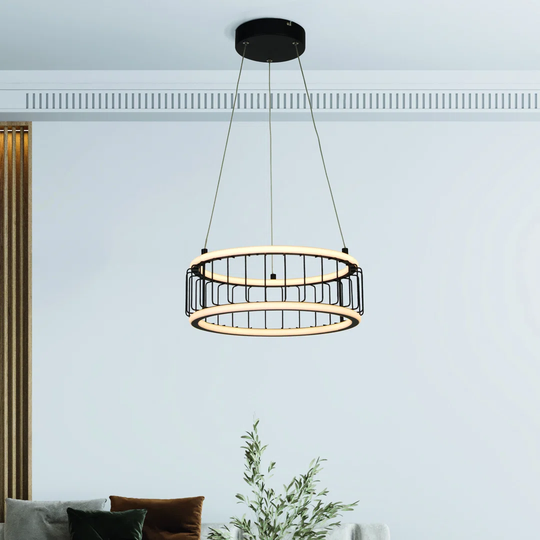 Lawhon 1 -Light Geometric Wagon Wheel LED Pendant