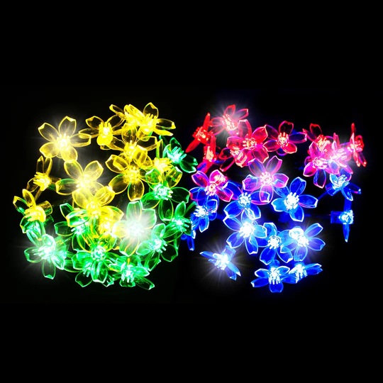 50 Multicolour LED Blossom Solar Fairy Lights