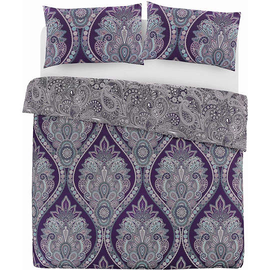 NightComfort Mandala Paisly Boho Chic Cotton Rich Duvet Cover Set with Pillowcase