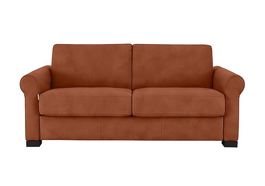 Nicoletti - Alcova 2.5 Seater Fabric Sofa with Scroll Arms - Brown