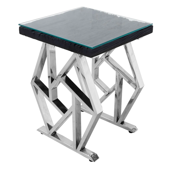 Square Glass Side Table 45 X 45 X 60 Cm