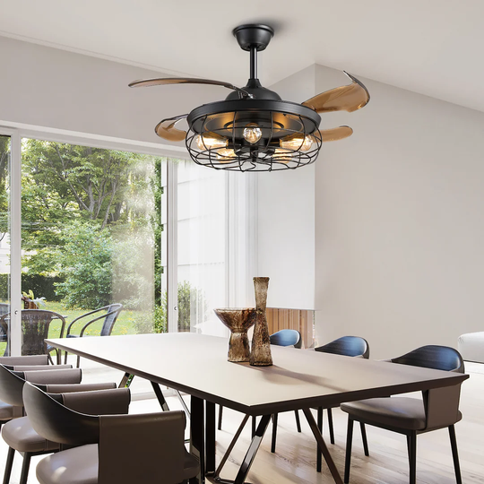 106.68Cm Brazier 4 - Blade Ceiling Fan with Remote Control and Light Kit Included