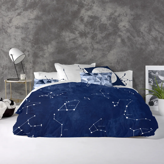Achsah Blue 150 TC Duvet Cover