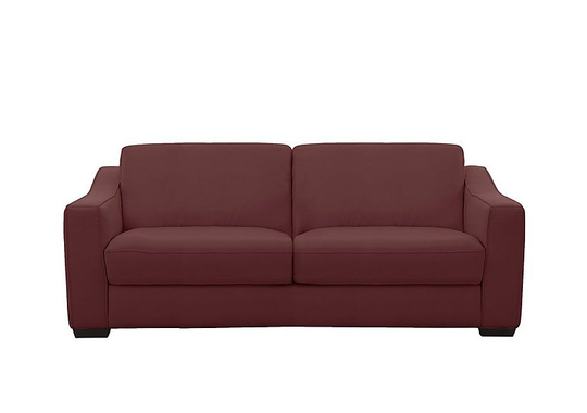 Optimus 3 Seater Leather Sofa - Red- World of Leather