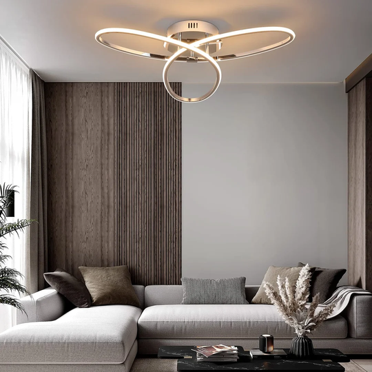 Ivy Bronx Modern LED Ceiling Lamp Warm White Ceiling Light Living Room 27W Living Room Lamp Dining Room Lamp Decorative Chandelier For Bedroom Living
