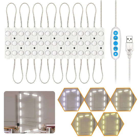 Geurie 45 - Light LED Dimmable White Vanity Light
