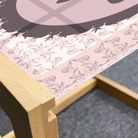 Chihuahua Coffee Table, Dog Silhouette In Vintage Portrait Curly Ornaments, Acrylic Glass Center Table With Wooden Frame For Offices Dorms Mauve Grey