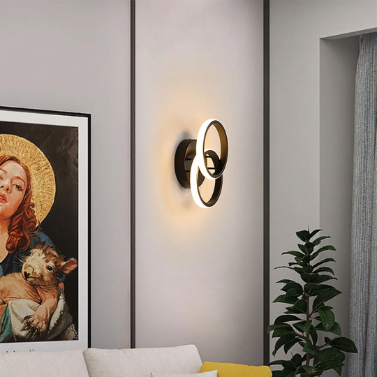 Verbrande Double-Rings Light 25cm LED Integrated Semi Flush Mount