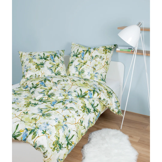 Moments White/Green/Blue Cotton 100 TC Duvet Cover Set