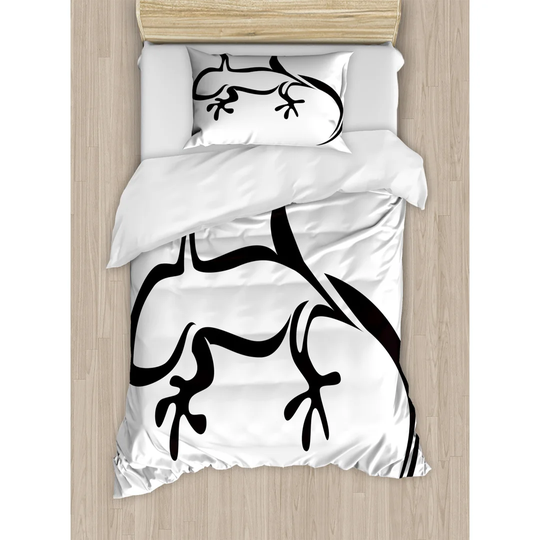 Simons Black/White 100% Brushed Microfibre Duvet Cover Set
