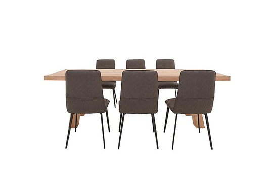 Bodahl - Odin Dining Table with 6 Timm Faux Leather Dining Chairs Dining Set - 240-cm