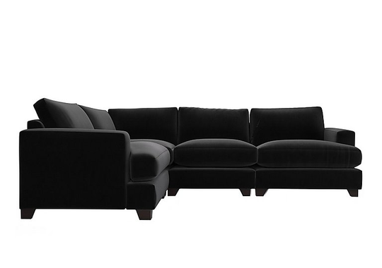 The Lounge Co. - Lorrie Small Fabric Corner Sofa - Black