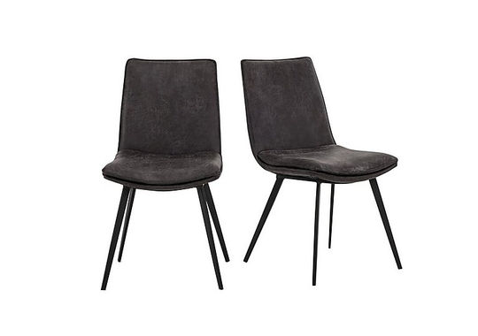Ranger Pair of Grey Dining Chairs - Brown