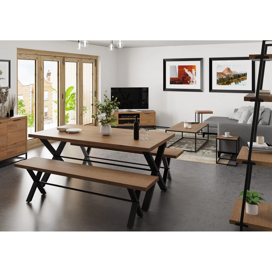 8 - Person Solid Wood Breakfast Nook Dining Set