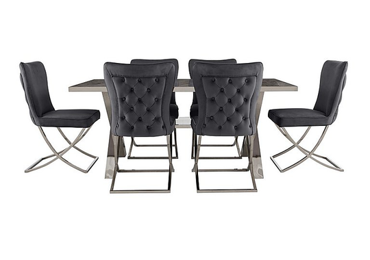 Vanquish Small Dining Table and 6 Dining Chairs