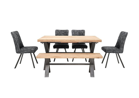 Earth Small Dining Table, 4 Dining Chairs and a Dining Bench