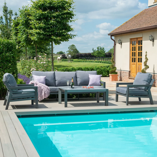 Briceyda 3 Seat Aluminium Sofa Set - Grey
